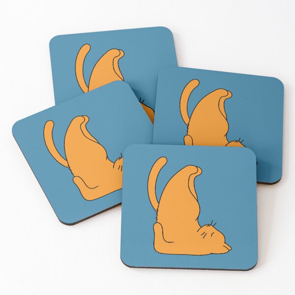 Item preview, Orange Cat Stretching, Cat Doing Yoga designed and sold by Picky-Cat.