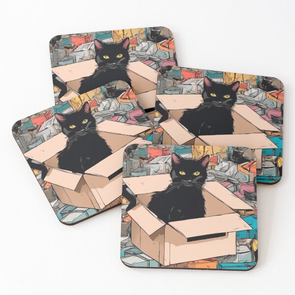 Item preview, cat box and cat litter box: Cat in box or Cardboard box designed and sold by The  Knick Knack Nook.