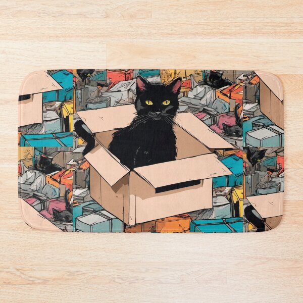Item preview, cat box and cat litter box: Cat in box or Cardboard box designed and sold by The  Knick Knack Nook.