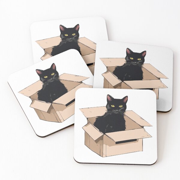 Item preview, Cat litter box and cat box sitting on cardboard box: Cat in box designed and sold by The  Knick Knack Nook.