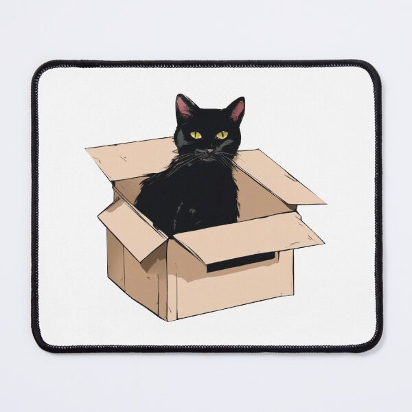 Item preview, Cat litter box and cat box sitting on cardboard box: Cat in box designed and sold by The  Knick Knack Nook.