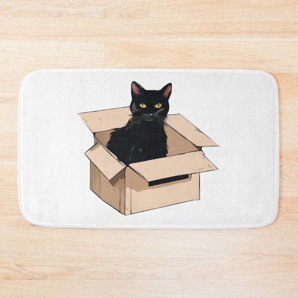 Item preview, Cat litter box and cat box sitting on cardboard box: Cat in box designed and sold by The  Knick Knack Nook.
