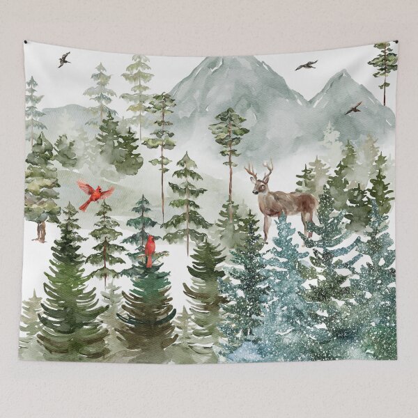 Item preview, Forest Deer and Cardinals designed and sold by tomorrowsart.