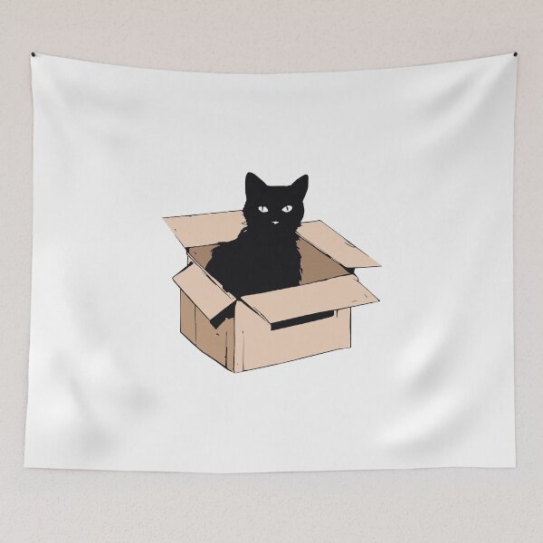 Item preview, cat box and cat litter box: Cat in box or Cardboard box designed and sold by The  Knick Knack Nook.