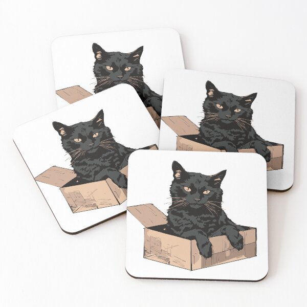 Item preview, Cat litter box and cat box sitting on cardboard box: Cat in box designed and sold by The  Knick Knack Nook.