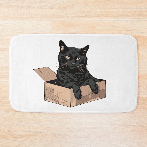 Item preview, Cat litter box and cat box sitting on cardboard box: Cat in box designed and sold by The  Knick Knack Nook.