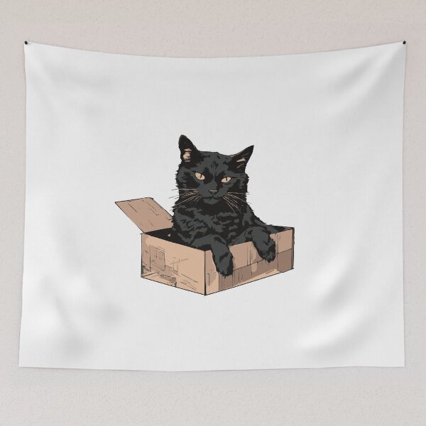 Item preview, Cat litter box and cat box sitting on cardboard box: Cat in box designed and sold by The  Knick Knack Nook.