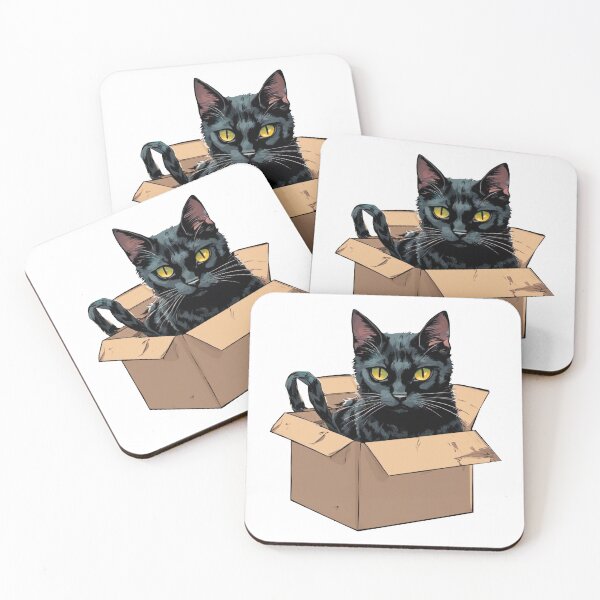 Item preview, cat box and cat litter box: Cat in box or Cardboard box designed and sold by The  Knick Knack Nook.