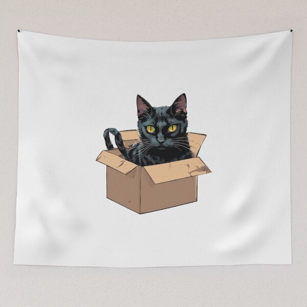 Item preview, cat box and cat litter box: Cat in box or Cardboard box designed and sold by The  Knick Knack Nook.