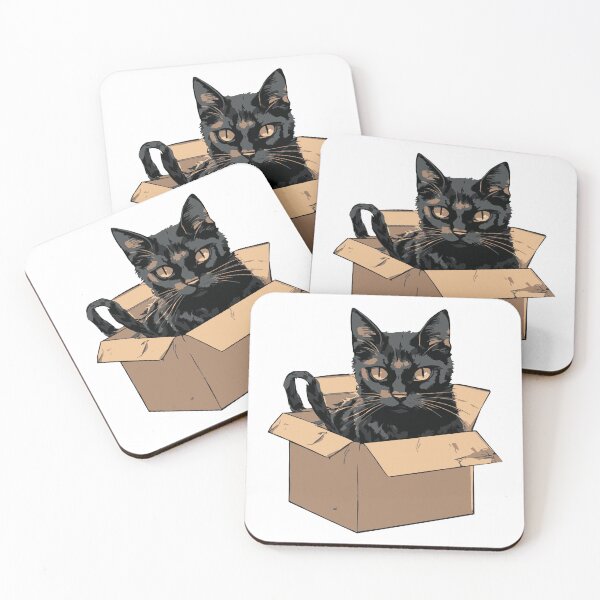 Item preview, Cat litter box and cat box sitting on cardboard box: Cat in box designed and sold by The  Knick Knack Nook.