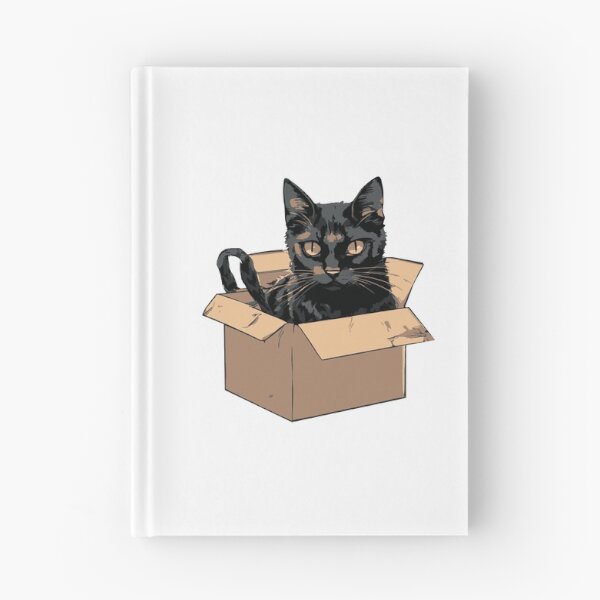 Item preview, Cat litter box and cat box sitting on cardboard box: Cat in box designed and sold by The  Knick Knack Nook.