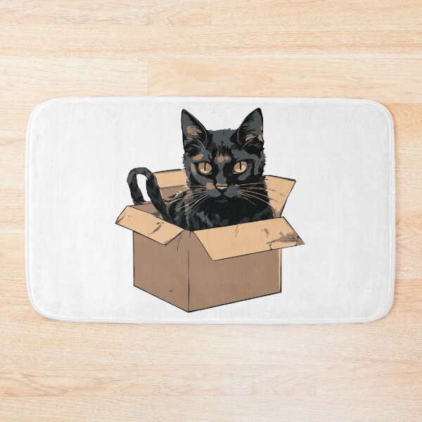 Item preview, Cat litter box and cat box sitting on cardboard box: Cat in box designed and sold by The  Knick Knack Nook.
