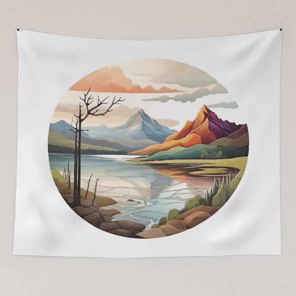 Item preview, Artistic Abstractions of Nature: Sun, Clouds, and Lakes Reimagined (264) designed and sold by WASjourney.