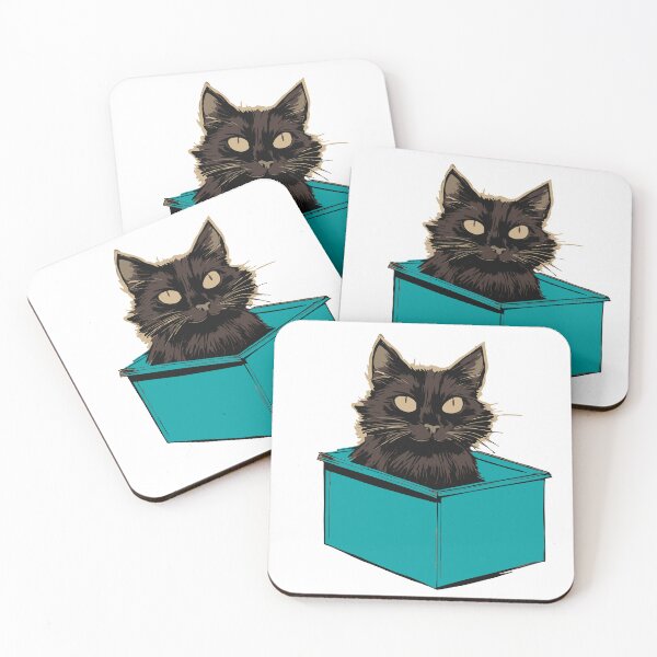 Item preview, Cat litter box and cat box sitting on cardboard box: Cat in box designed and sold by The  Knick Knack Nook.