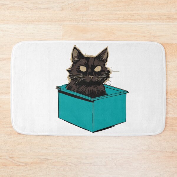 Item preview, Cat litter box and cat box sitting on cardboard box: Cat in box designed and sold by The  Knick Knack Nook.