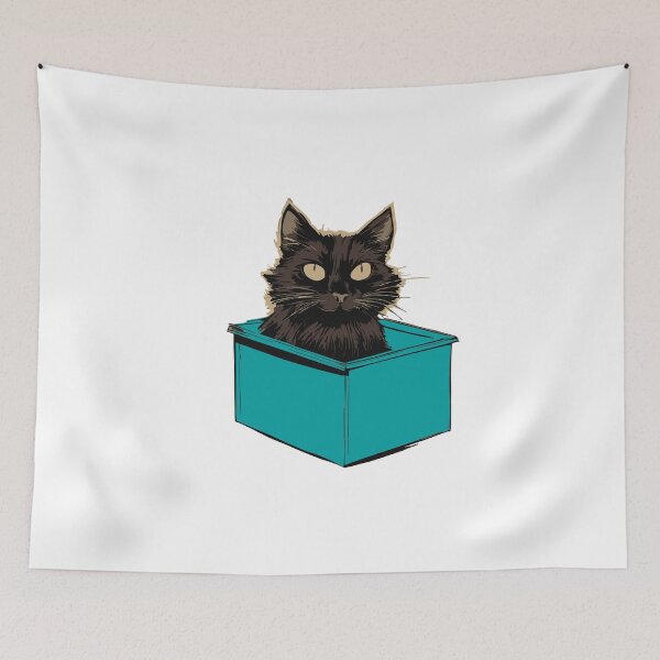 Item preview, Cat litter box and cat box sitting on cardboard box: Cat in box designed and sold by The  Knick Knack Nook.