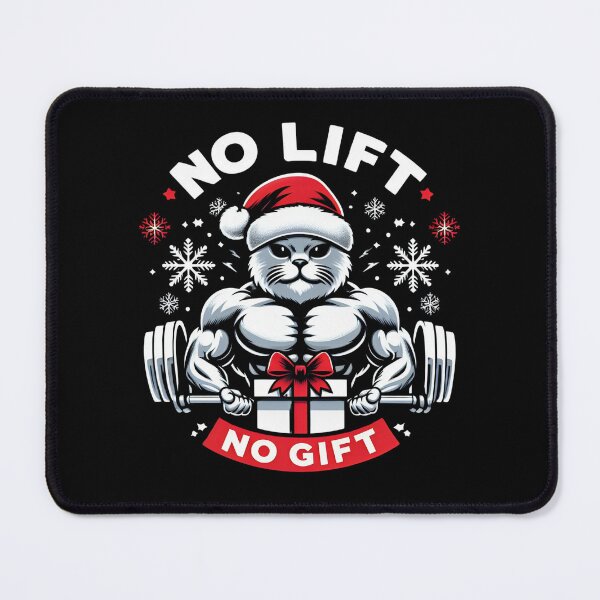 Item preview, No Lift No Gift Fitness Christmas Bodybuilding Cat designed and sold by SlocifieShop.
