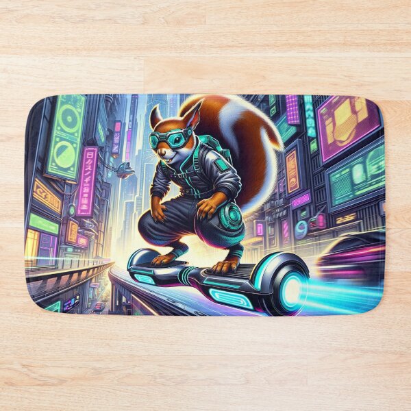 Item preview, Cyberpunk Hoverboarding Squirrel designed and sold by Zestpond.