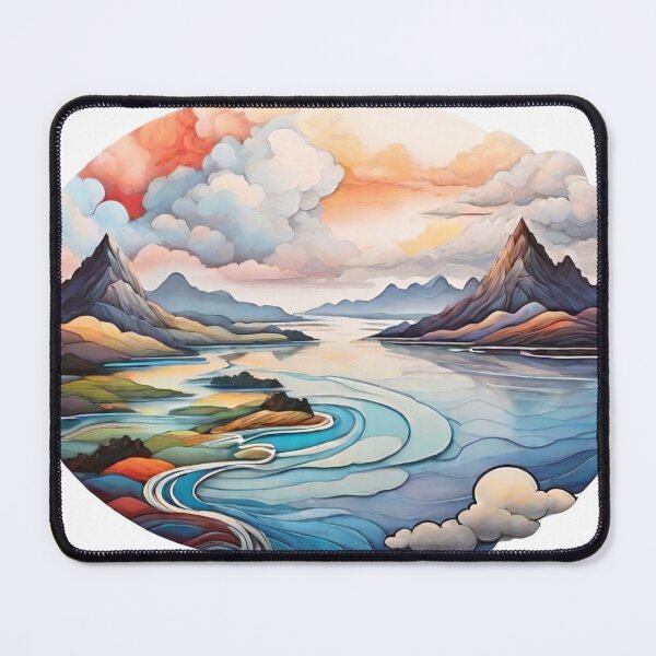 Item preview, Abstract Auras: Expressive Landscapes with Sun and Cloud Motifs (267) designed and sold by WASjourney.