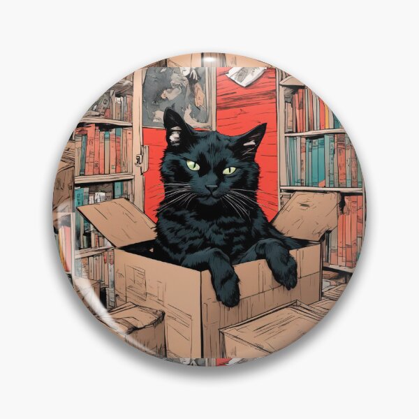 Item preview, Cat litter box and cat box sitting on cardboard box: Cat in box designed and sold by The  Knick Knack Nook.