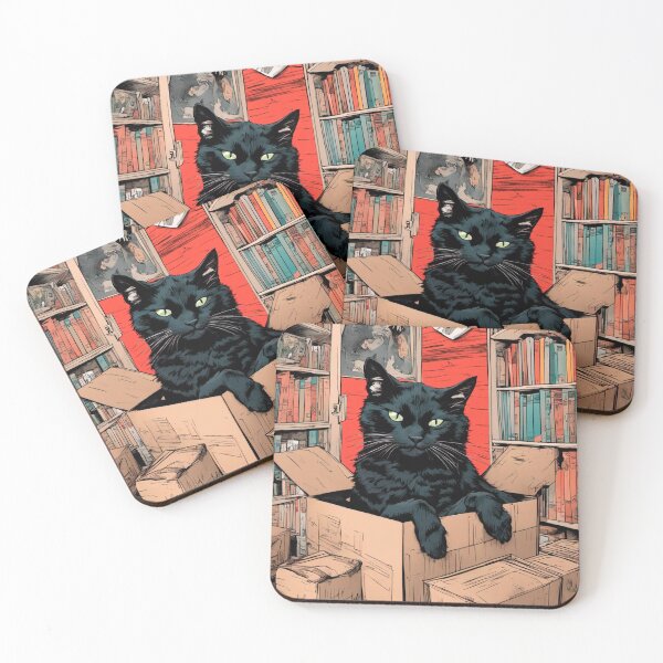 Item preview, Cat litter box and cat box sitting on cardboard box: Cat in box designed and sold by The  Knick Knack Nook.
