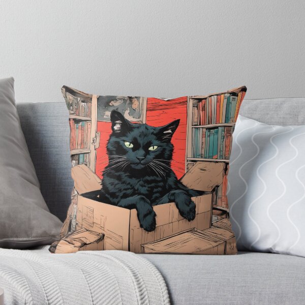 Item preview, Cat litter box and cat box sitting on cardboard box: Cat in box designed and sold by The  Knick Knack Nook.