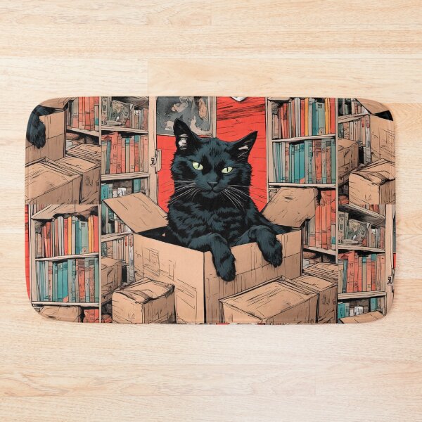 Item preview, Cat litter box and cat box sitting on cardboard box: Cat in box designed and sold by The  Knick Knack Nook.