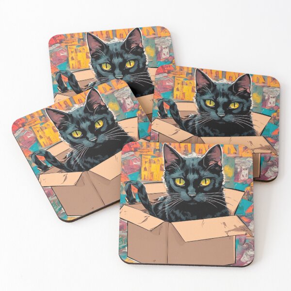 Item preview, cat box and cat litter box: Cat in box or Cardboard box designed and sold by The  Knick Knack Nook.