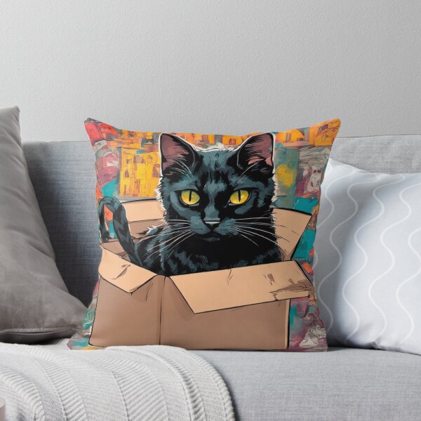 Item preview, cat box and cat litter box: Cat in box or Cardboard box designed and sold by The  Knick Knack Nook.