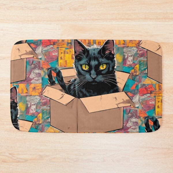 Item preview, cat box and cat litter box: Cat in box or Cardboard box designed and sold by The  Knick Knack Nook.