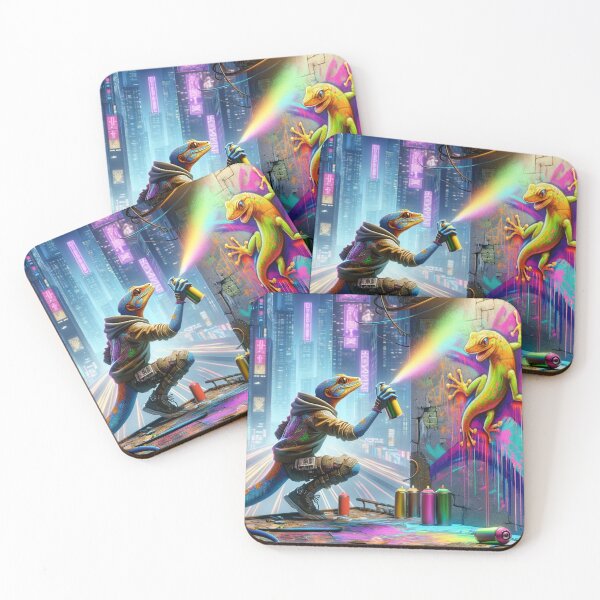 Item preview, Cyberpunk Gecko Spray Painting Graffiti  designed and sold by Zestpond.