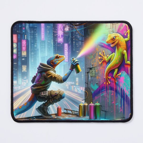 Item preview, Cyberpunk Gecko Spray Painting Graffiti  designed and sold by Zestpond.