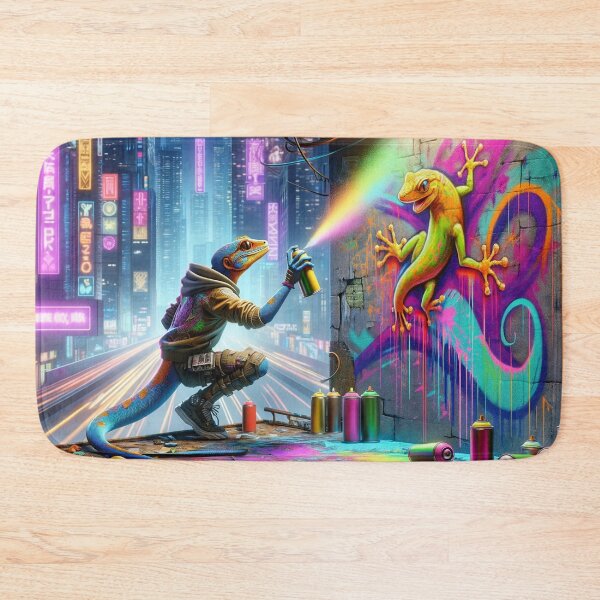 Item preview, Cyberpunk Gecko Spray Painting Graffiti  designed and sold by Zestpond.