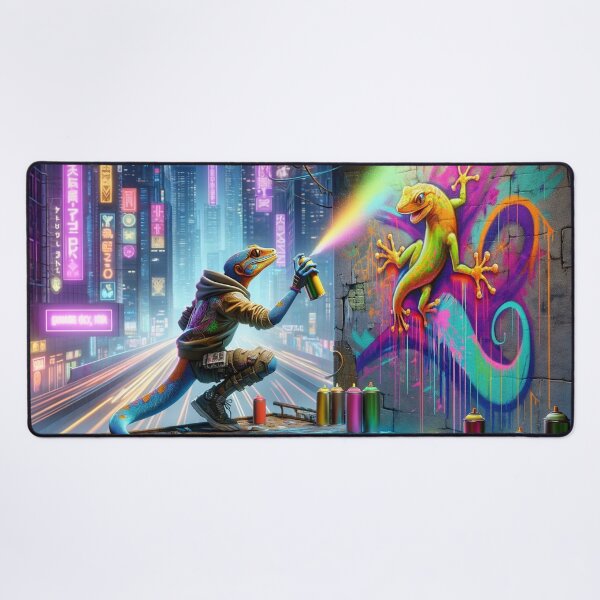 Item preview, Cyberpunk Gecko Spray Painting Graffiti  designed and sold by Zestpond.