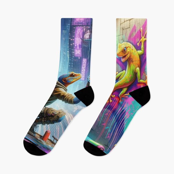 Item preview, Cyberpunk Gecko Spray Painting Graffiti  designed and sold by Zestpond.