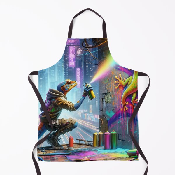 Item preview, Cyberpunk Gecko Spray Painting Graffiti designed and sold by Zestpond.