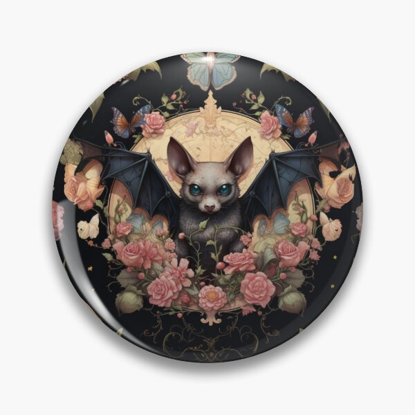 Item preview, Dark floral bat pattern designed and sold by Justsweetdesign.
