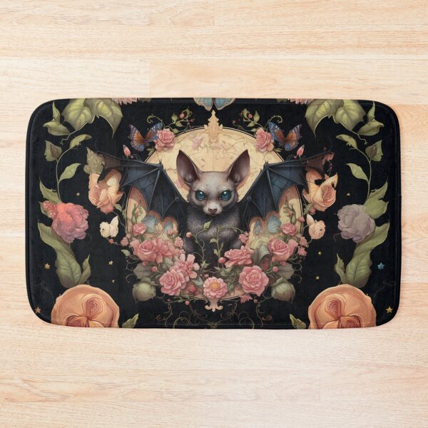 Item preview, Dark floral bat pattern designed and sold by Justsweetdesign.