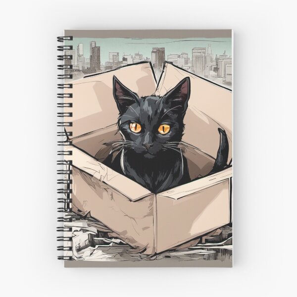 Item preview, Cat litter box and cat box sitting on cardboard box: Cat in box designed and sold by The  Knick Knack Nook.