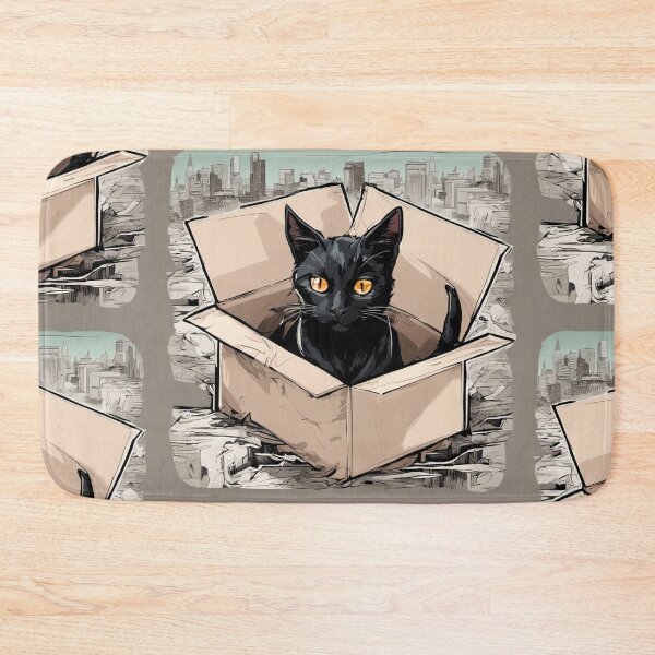 Item preview, Cat litter box and cat box sitting on cardboard box: Cat in box designed and sold by The  Knick Knack Nook.