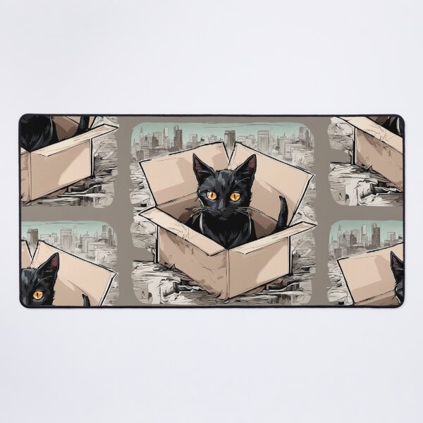 Item preview, Cat litter box and cat box sitting on cardboard box: Cat in box designed and sold by The  Knick Knack Nook.