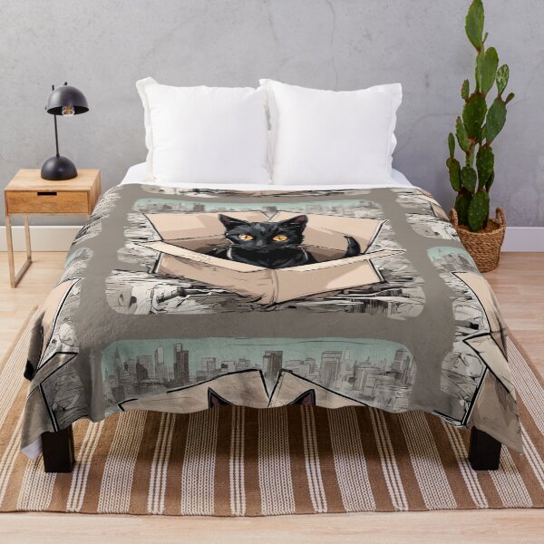 Item preview, Cat litter box and cat box sitting on cardboard box: Cat in box designed and sold by The  Knick Knack Nook.