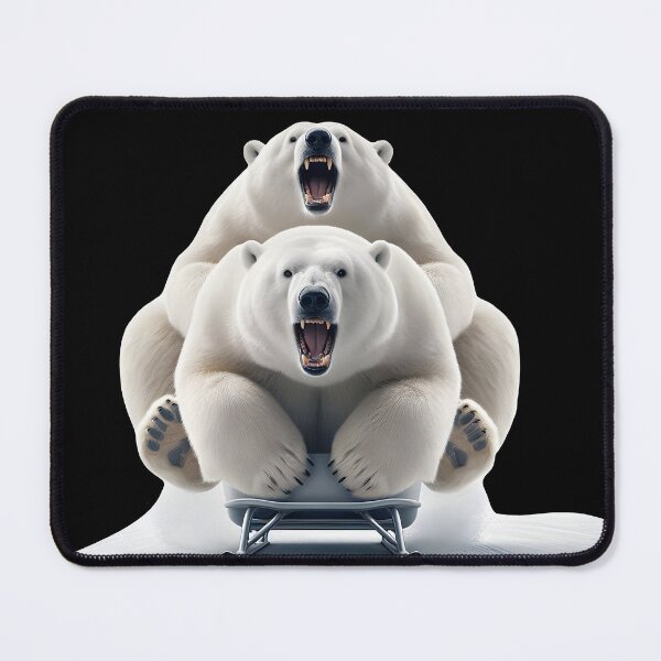 Item preview, Polar bear Steve and friend in a bobsled designed and sold by Ingridpd.
