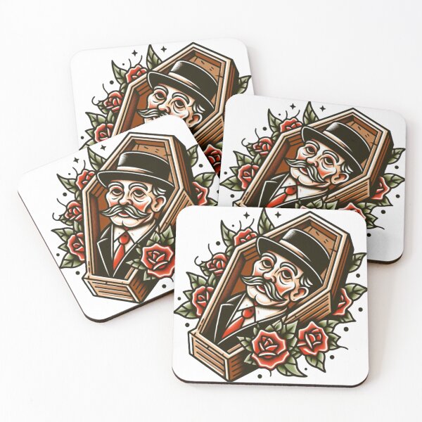 Artikelvorschau, Vintage Sarg & Rosen Flash Tattoo Art Design entworfen und verkauft von BrianSaysDesign.