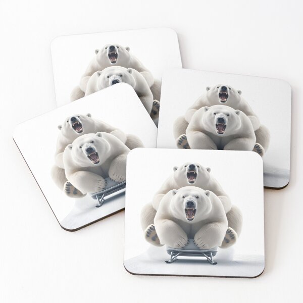 Item preview, Polar bear Steve and friend in a bobsled designed and sold by Ingridpd.