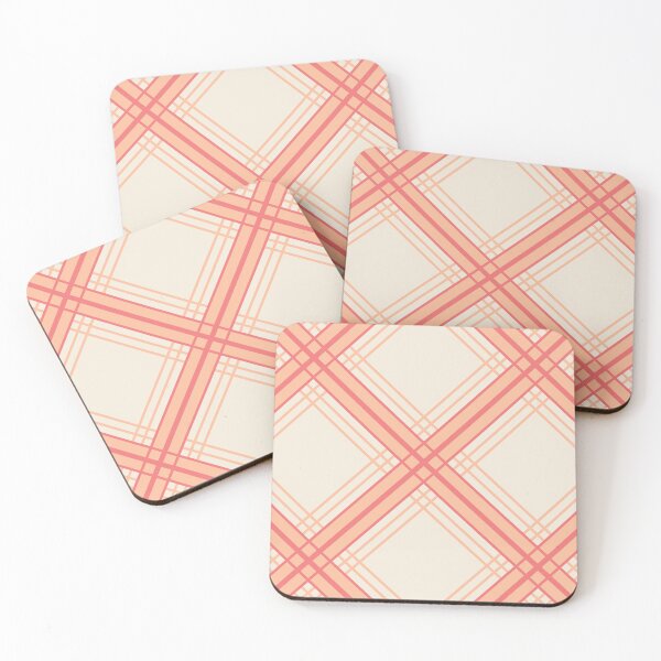 Item preview, Peach Diagonal Plaid Large Scale designed and sold by VintageStyle.