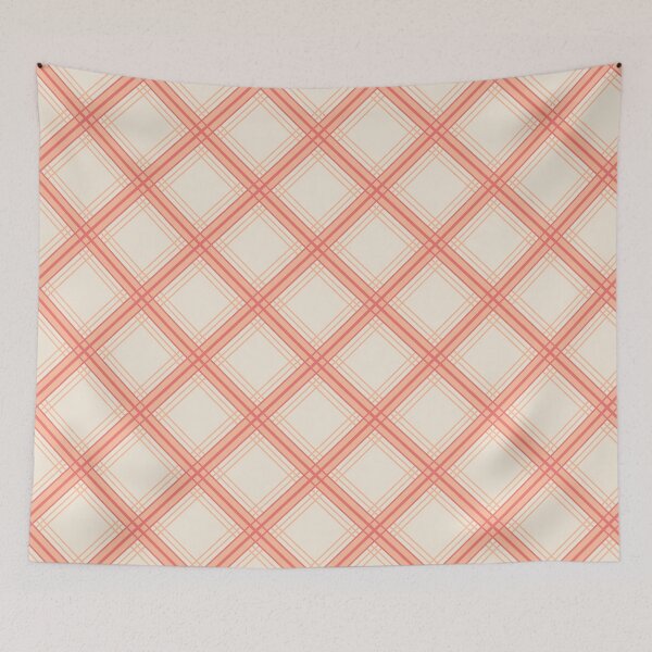Item preview, Peach Diagonal Plaid Large Scale designed and sold by VintageStyle.