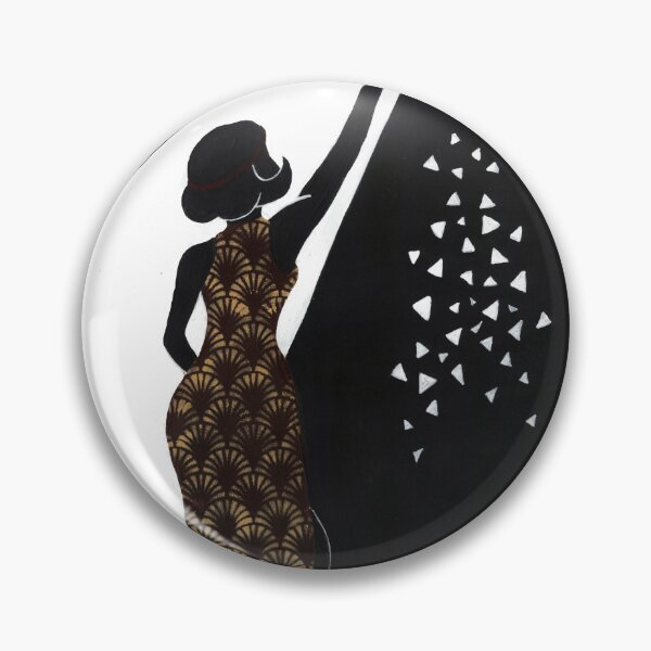 Item preview, A little party - 1920s woman dancing with gold - Art Deco in acrylic designed and sold by RebeccaFreese.