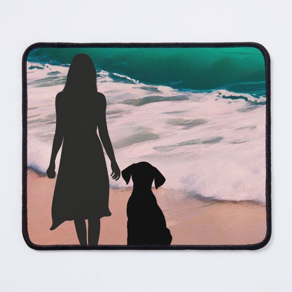 Item preview, WOMAN & DOG ON THE BEACH DESIGN designed and sold by asudesign.