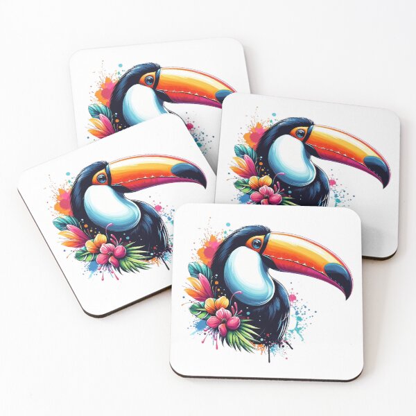 Item preview, Beautiful toucan with leaves and flowers designed and sold by Marcoshop10.